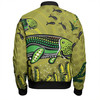 Australia Aboriginal Bomber Jacket - Mother And Baby Dugong Aboriginal Art Bomber Jacket