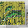 Australia Aboriginal Shower Curtain - Mother And Baby Dugong Aboriginal Art Shower Curtain