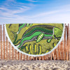 Australia Aboriginal Beach Blanket - Mother And Baby Dugong Aboriginal Art Beach Blanket