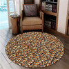 Australia Aboriginal Round Rug - Seamless Bush Leaves Round Rug