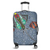 Australia Aboriginal Luggage Cover - Stingray Art In Aboriginal Dot Style Luggage Cover
