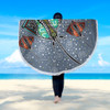 Australia Aboriginal Beach Blanket - Stingray Art In Aboriginal Dot Style Beach Blanket