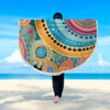 Australia Aboriginal Beach Blanket - Colorful Pattern And Dots Art Beach Blanket