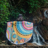 Australia Aboriginal Beach Blanket - Colorful Pattern And Dots Art Beach Blanket