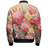 Australia Waratah Bomber Jacket - Yellow Orange Waratah Flowers Art Bomber Jacket