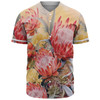 Australia Waratah Baseball Shirt - Yellow Orange Waratah Flowers Art Baseball Shirt
