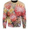 Australia Waratah Sweatshirt - Yellow Orange Waratah Flowers Art Sweatshirt