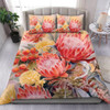 Australia Waratah Bedding Set - Yellow Orange Waratah Flowers Art Bedding Set