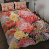 Australia Waratah Quilt Bed Set - Yellow Orange Waratah Flowers Art Quilt Bed Set