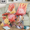 Australia Waratah Blanket - Yellow Orange Waratah Flowers Art Blanket