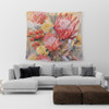 Australia Waratah Tapestry - Yellow Orange Waratah Flowers Art Tapestry