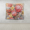 Australia Waratah Tapestry - Yellow Orange Waratah Flowers Art Tapestry