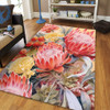 Australia Waratah Area Rug - Yellow Orange Waratah Flowers Art Area Rug