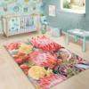 Australia Waratah Area Rug - Yellow Orange Waratah Flowers Art Area Rug