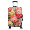 Australia Waratah Luggage Cover - Yellow Orange Waratah Flowers Art Luggage Cover