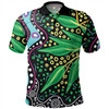 Australia Wattle Leaves Polo Shirt - Aboriginal Dot Art And Wattle Leaves Polo Shirt