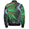 Australia Wattle Leaves Bomber Jacket - Aboriginal Dot Art And Wattle Leaves Bomber Jacket