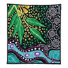 Australia Wattle Leaves Quilt - Aboriginal Dot Art And Wattle Leaves Quilt