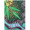 Australia Wattle Leaves Area Rug - Aboriginal Dot Art And Wattle Leaves Area Rug