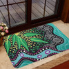 Australia Wattle Leaves Door Mat - Aboriginal Dot Art And Wattle Leaves Door Mat