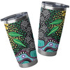 Australia Wattle Leaves Tumbler - Aboriginal Dot Art And Wattle Leaves Tumbler