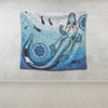 Australia Crocodile Tapestry - Aboriginal Dot Artwork With Crocodile Tapestry