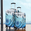 Australia Crocodile Luggage Cover - Aboriginal Dot Artwork With Crocodile Luggage Cover