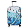 Australia Crocodile Luggage Cover - Aboriginal Dot Artwork With Crocodile Luggage Cover