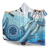 Australia Crocodile Hooded Blanket - Aboriginal Dot Artwork With Crocodile Hooded Blanket