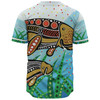 Australia Aboriginal Baseball Shirt - Dugong Aboriginal Artwork With Mother And Baby
 Baseball Shirt