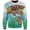 Australia Aboriginal Sweatshirt - Dugong Aboriginal Artwork With Mother And Baby
 Sweatshirt