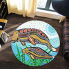 Australia Aboriginal Round Rug - Dugong Aboriginal Artwork With Mother And Baby
 Round Rug