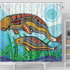Australia Aboriginal Shower Curtain - Dugong Aboriginal Artwork With Mother And Baby
 Shower Curtain