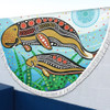 Australia Aboriginal Beach Blanket - Dugong Aboriginal Artwork With Mother And Baby
 Beach Blanket