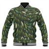 Australia Aboriginal Baseball Jacket - Green Bush Leaves Seamless Baseball Jacket