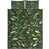 Australia Aboriginal Quilt Bed Set - Green Bush Leaves Seamless Quilt Bed Set