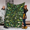 Australia Aboriginal Blanket - Green Bush Leaves Seamless Blanket