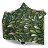 Australia Aboriginal Hooded Blanket - Green Bush Leaves Seamless Hooded Blanket