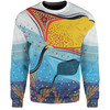 Australia Aboriginal Sweatshirt - Stingray Aboriginal Art Sweatshirt