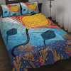 Australia Aboriginal Quilt Bed Set - Stingray Aboriginal Art Quilt Bed Set