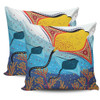 Australia Aboriginal Pillow Covers - Stingray Aboriginal Art Pillow Covers