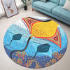 Australia Aboriginal Round Rug - Stingray Aboriginal Art Round Rug