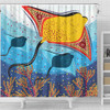 Australia Aboriginal Shower Curtain - Stingray Aboriginal Art Shower Curtain