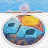 Australia Aboriginal Beach Blanket - Stingray Aboriginal Art Beach Blanket