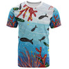 Australia Aboriginal T-shirt - Underwater Concept Aboriginal Art With Fish T-shirt