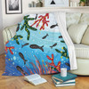 Australia Aboriginal Blanket - Underwater Concept Aboriginal Art With Fish Blanket