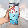 Australia Aboriginal Tumbler - Underwater Concept Aboriginal Art With Fish Tumbler