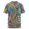 Australia Aboriginal T-shirt - Australian Indigenous Aboriginal Art Vivid Pastel Colours Ver 1 T-shirt