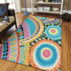 Australia Aboriginal Area Rug - Australian Indigenous Aboriginal Art Vivid Pastel Colours Ver 1 Area Rug