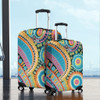 Australia Aboriginal Luggage Cover - Australian Indigenous Aboriginal Art Vivid Pastel Colours Ver 1 Luggage Cover